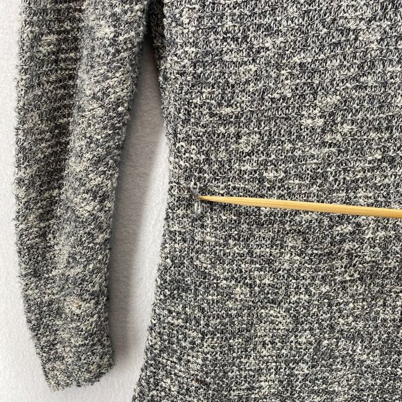 EILEEN FISHER Cardigan M Cotton Blend Marled Shawl Open Front Long Sleeve Gray - Picture 14 of 15